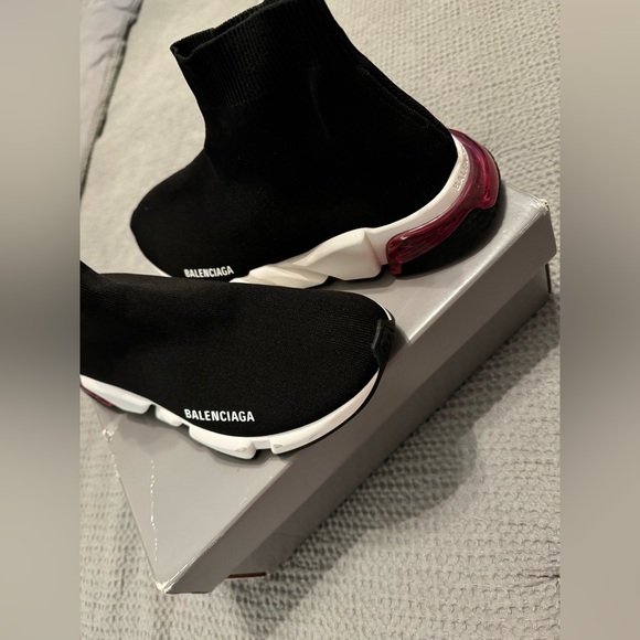 Balenciaga Speed LT Sneakers | black, white, and pink. **Authentic** - Picture 1 of 4